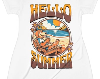 Sukienka T-shirt Summer Vibes: swobodny, plażowy narzut