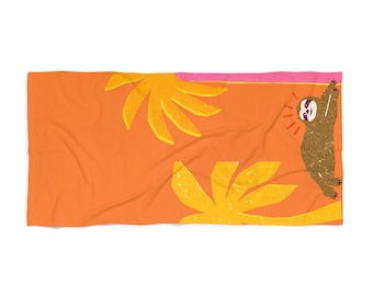 Ręcznik plażowy Vibrant Sloth: tropikalny dodatek na basen