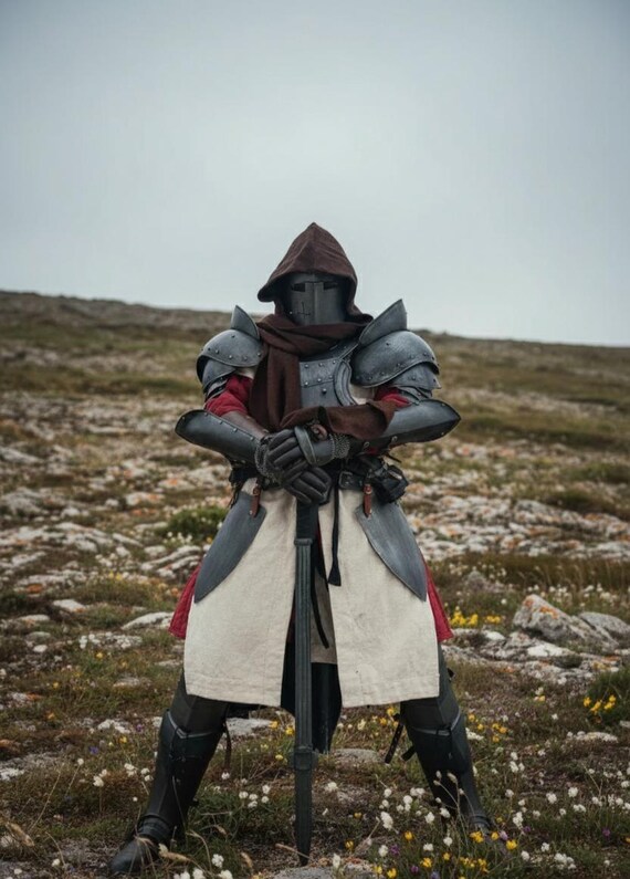 Meideval Knight Full Body Black Barbuta Armor Suit | Full Body Armor | Knight Full Plate Balckened Armor for Cosplay - Costume Gift Item