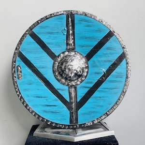 Lagertha Wooden Viking Shield - Authentic Battleward Vikings Shield - Norse Warrior Shield, Home Office Wall Hanging - Best Gift For Him