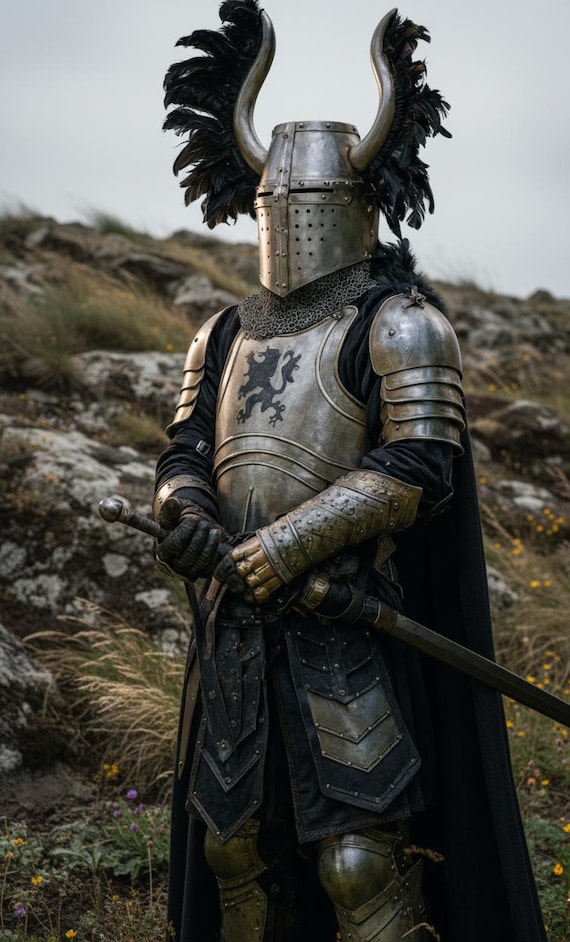 Medieval Templar Armor Suit - 14Th Century Larp Cosplay Knight Warrior Armor - Crusader Combat Armor Suit - Fully Functional Cosplay Costume