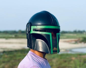 Grüner Mandalorian Helm - 18 Gauge Steel Star Wars Cosplay