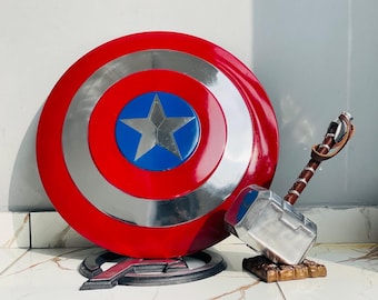 Captain America Shield - Legend Steve Rogers Shield - Shield And Hammer - Stormbreaker Hammer - Thor Hammer - Best Combo Ever