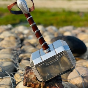 Thor Mjolnir Hammer - Thor Hammer - Viking Mjolnir with Leather Grip - Asgardian Thor Hammer - Avengers Endgame Hammer - Best Gift