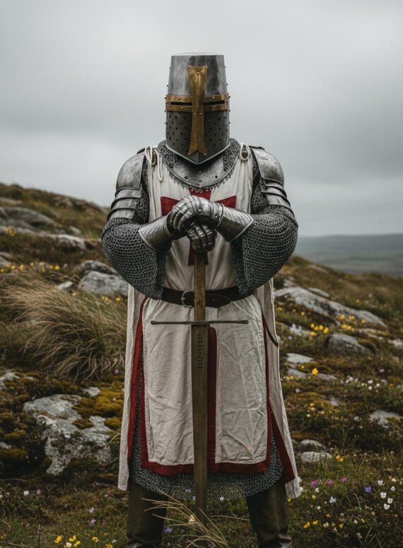 Medieval Knight Templar Armor Suit - Crusader Combat Full Body Armor Suit - 14Th Century Larp Cosplay Warrior Armor - Holy Suit Of Armor