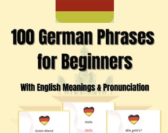 Tarjetas de vocabulario en alemán para principiantes: traducciones al inglés (PDF imprimible)
