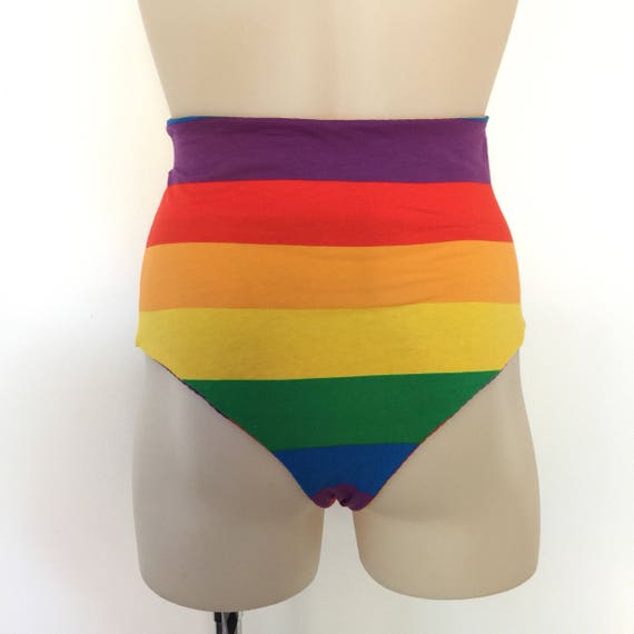 rainbow high waisted bikini
