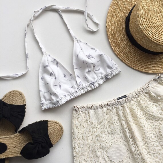 white triangle bralette top