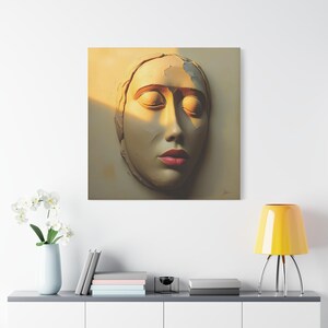 Abstracte Wall Arte work Ear Face Abstraction Canvas Print Artful Abstractive Arte Decorative Decore Abstracted Face Art