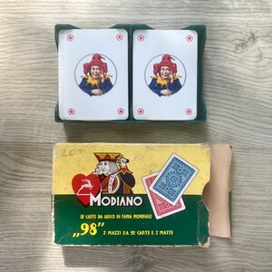 モディアーノ ポーカーカードセット（イタリア） – No. 98 – 2デッキ – 1970年代ヴィンテージ