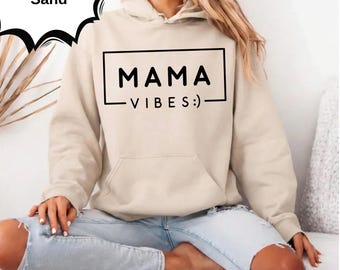 Mama Vibes Sweatshirt, Retro Mom Hoodie, Mother's Day Gift, Aesthetic Mama Sweater, Cute New Mom Hoodie, Oversized Mama Pullover