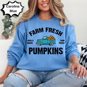 Hoodie med färska pumpor från gården, pumpafältströja, höstpumpatröja, höstskördehoodie, Halloween-thanksgiving-present