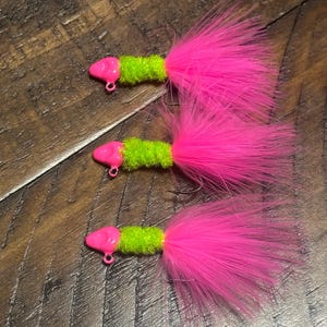 3 Pack 1/16oz Electric Chicken Panfish/Crappie/Bass Jigs