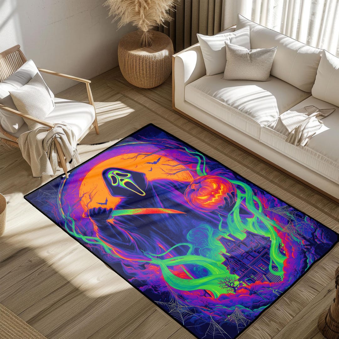 Horror Movie Fan Hobby Rug, Ghostface Slasher Film Lover Carpet ...