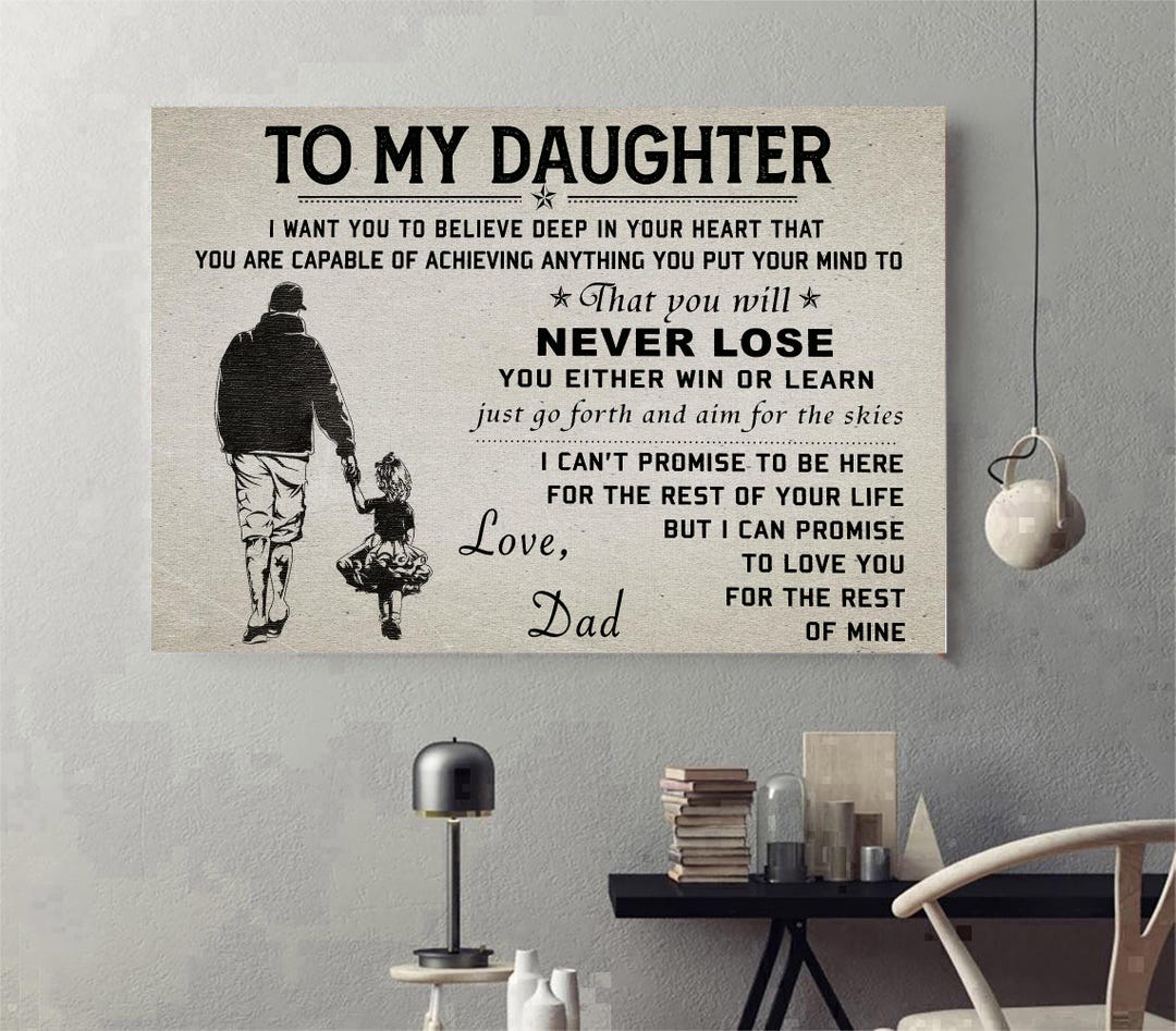 Dad to Daughter Love Message Canvas, Fathers Day Gift, Meaningful Wall ...
