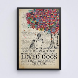A Girl Who Loved Dogs Canvas, Dog Mom Gift Poster, Pet Lover Wall Art, Birthday Gift Her, Veterinarian Office Decor, Dog Quote Wall Decor