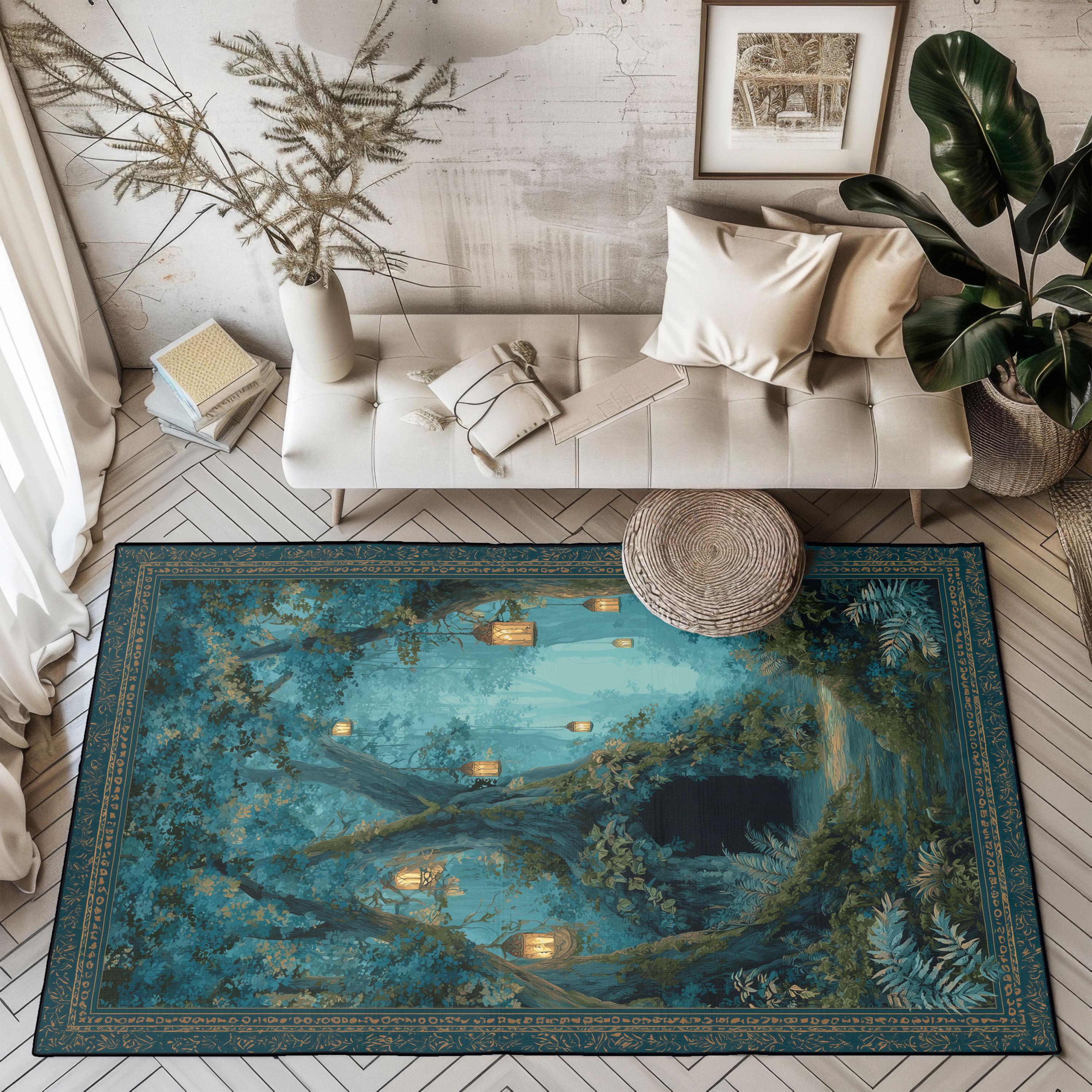 Dnd Rug Prop Enchanted Forest Rug, Magical Woods Area Rug for Fantasy Reader ...