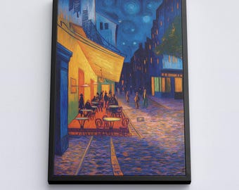Famous Art Lover Gift Canvas, Cafe Terrace Posters, Art History Student Gift, Artist Hobby Decor, Classic Painting Wall Art Posters Decor