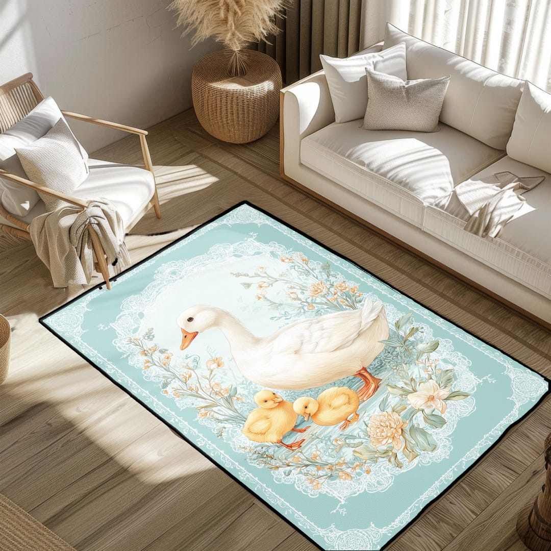 Mother Duck Family Rug, Gift for Mom on Mother's Day Area Rug, Baby ...