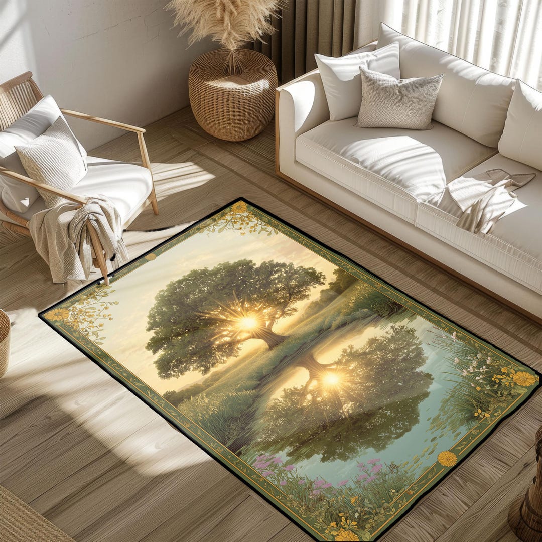 Tree of Life Spiritual Gift Rug, Yoga Meditation Room Decor Area Rug ...