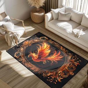 Mythical Phoenix Of Rebirth Poster, Symbol Of Hope And Transformation Digital PNG, Ornate Baroque Firebird Art, For Fantasy Enthusiast Tee