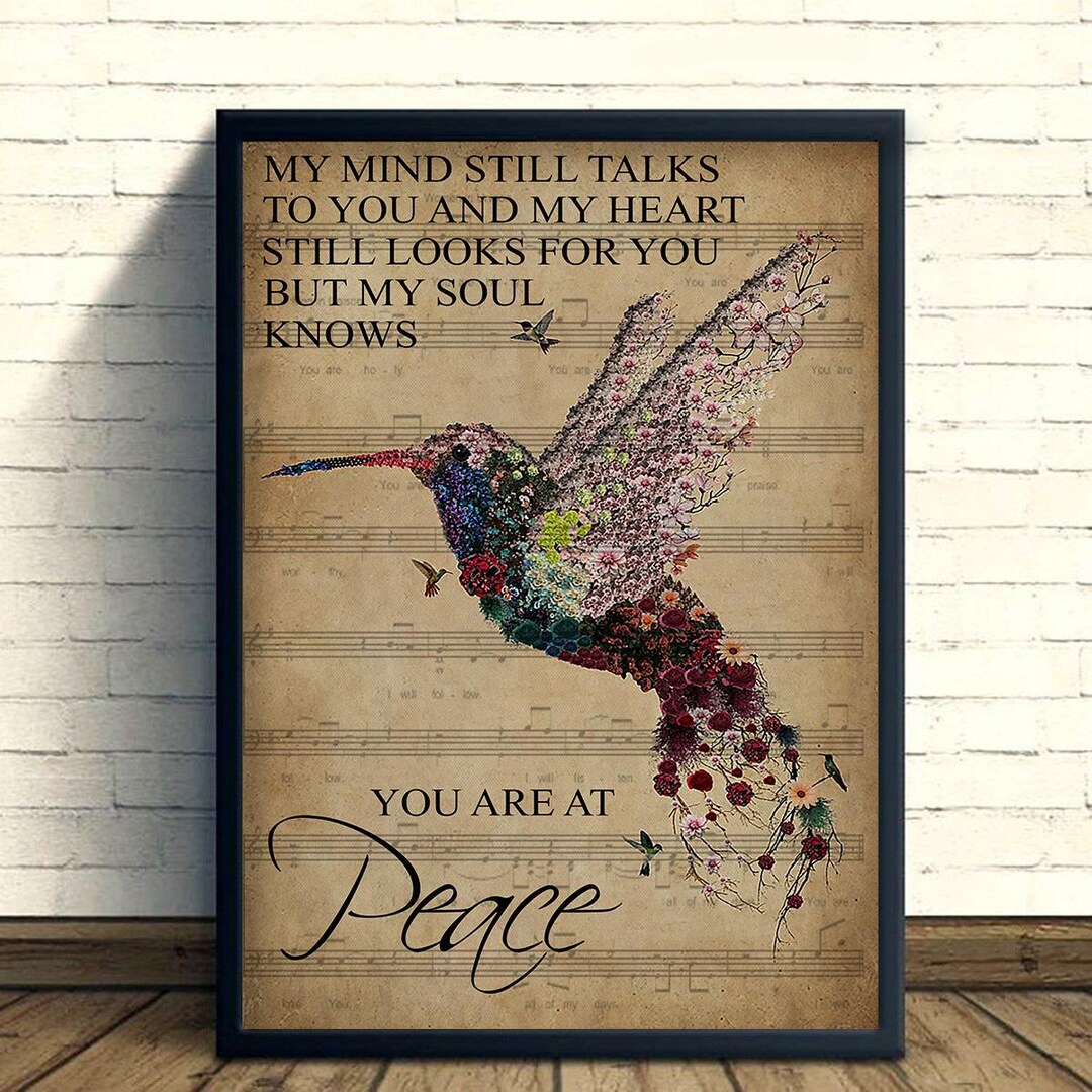 Hummingbird Represents Peace Hummingbird Memorial Poster, Sympathy Gift Canvas, Forever at Peace ...