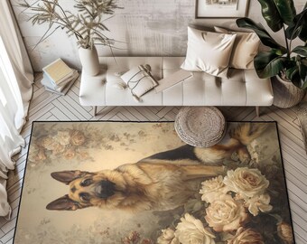 German Shepherd Dog Rug, Dog Lover Rug, Pet Owner Rug, Animal