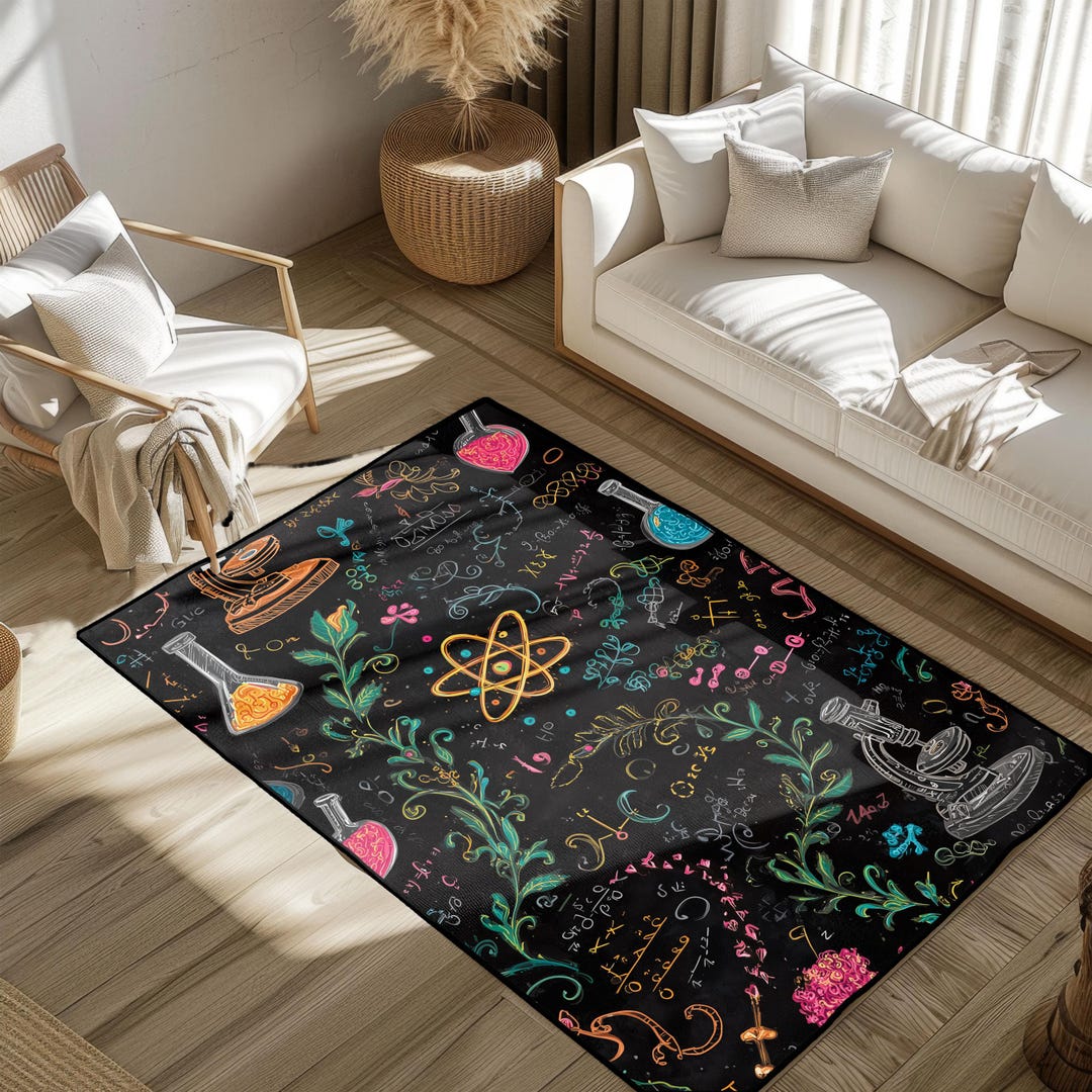 A Science Lab Rug Chemistry Teacher Gift Rug, Science Lover Area Rug, Physicist Nerd ...