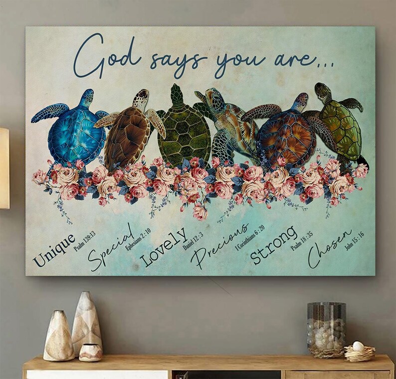 God Says You Are Unique Special Lovely Precious Strong Chosen Canvas ...