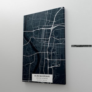 Albuquerque Map Canvas, New Mexico Art Poster, City Map Wall Art, Traveler Gift, Housewarming Present For Resident, Moving Away Gift Posters