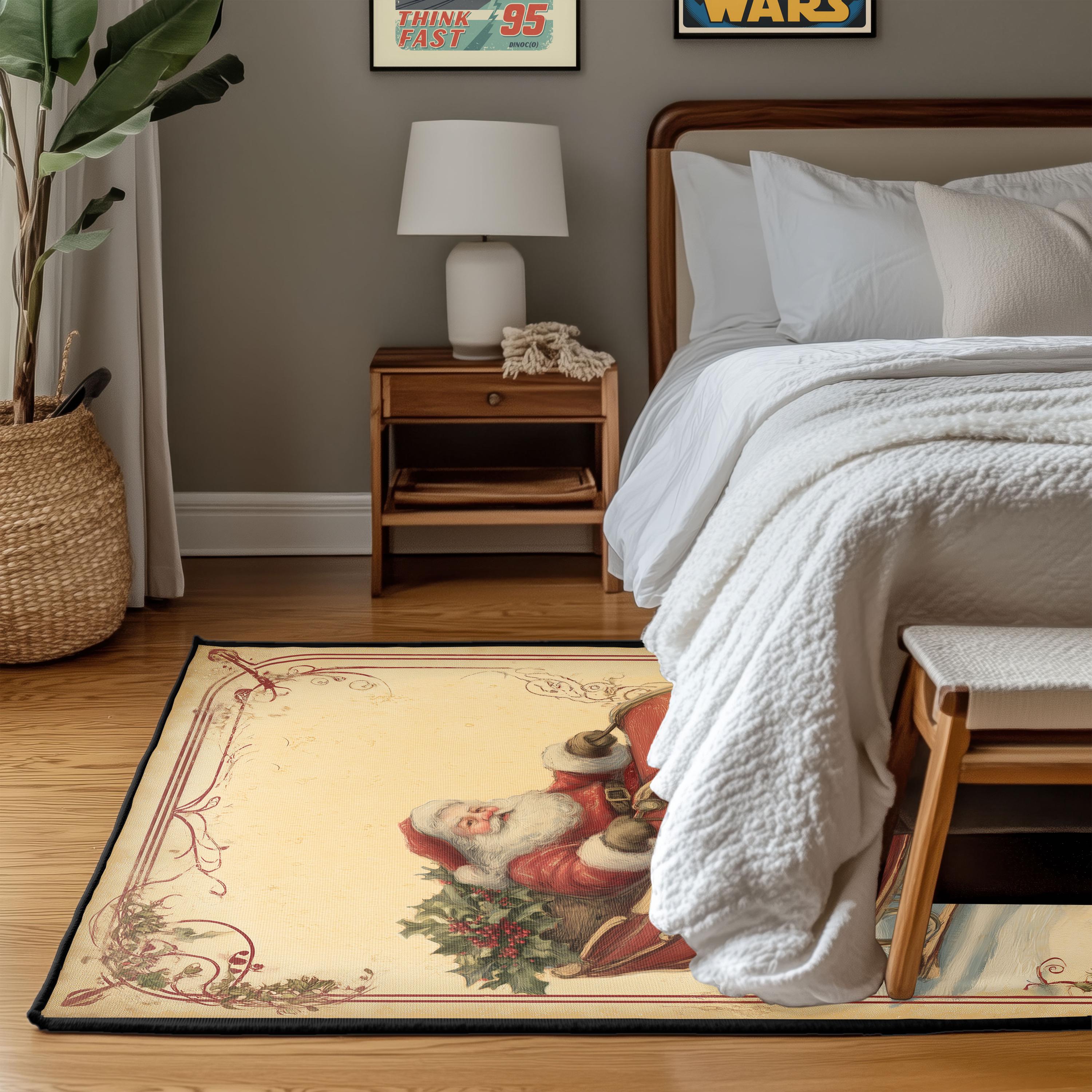 Buy Vintage Santa Claus Rug, Classic Christmas Area Rug