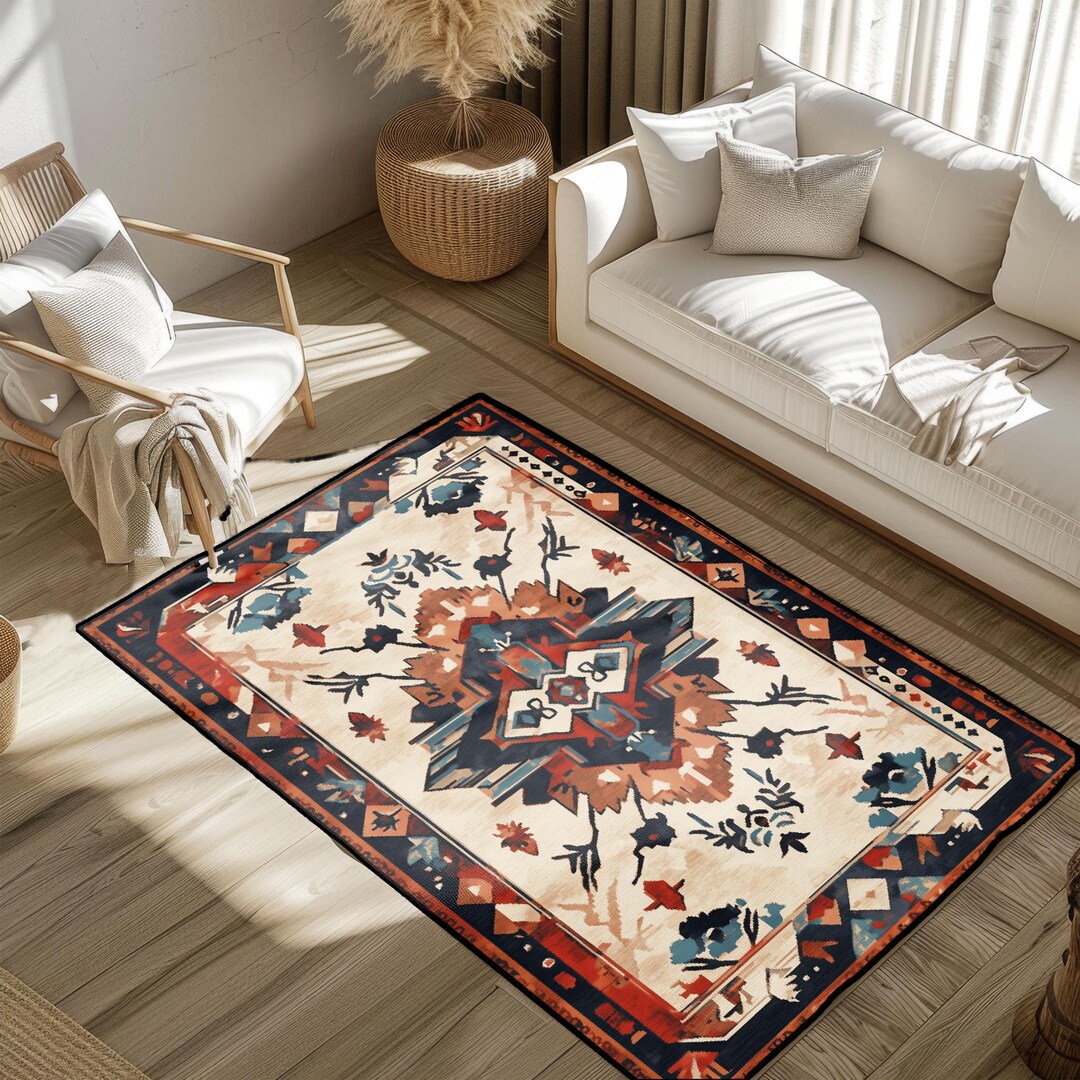 Bohemian Tribal Rug, Vintage Boho Carpet, Southwestern Decor Rug ...