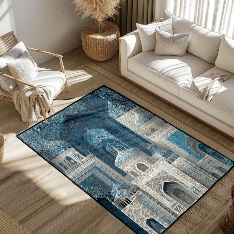 Islamic Archway Design Rug, Moroccan Tile Inspired Area Rug, Eastern ...
