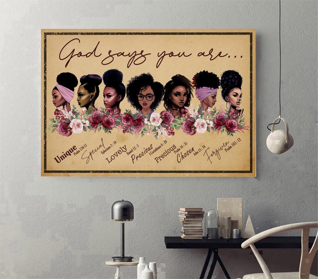 God Says You Are Unique Special Chosen Forgiven Black Woman Christian ...
