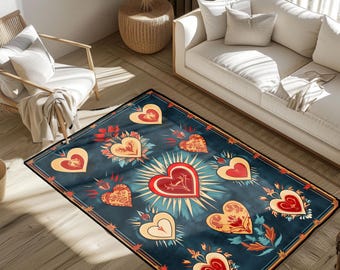 Sacred Heart of Jesus Rug: Patterned Religious Art Print - Etsy