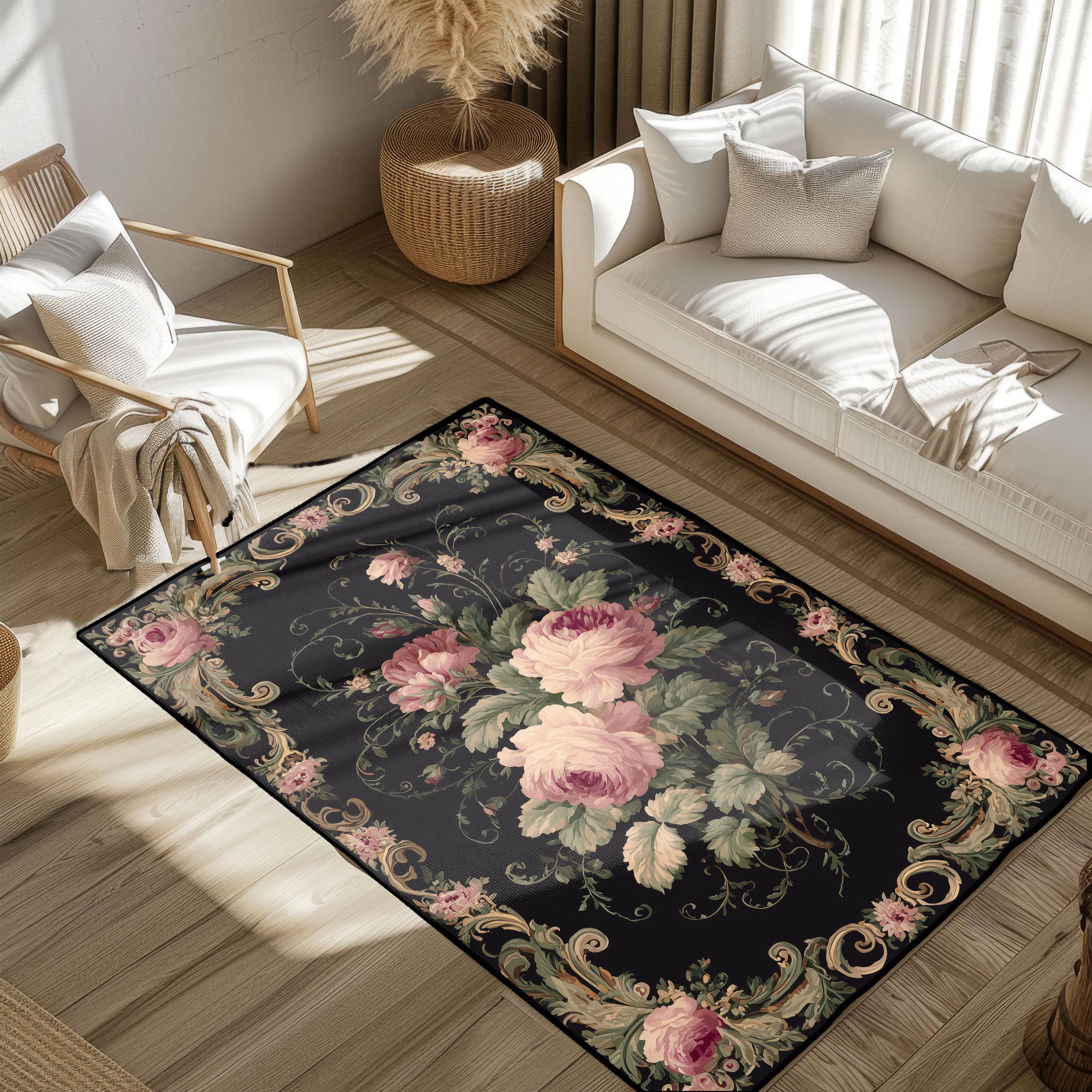 Tapis / Tapisserie Murale Vintage à Motifs Floraux - 24 X 56 Pouces | Tons Terreux | Occasion Déco