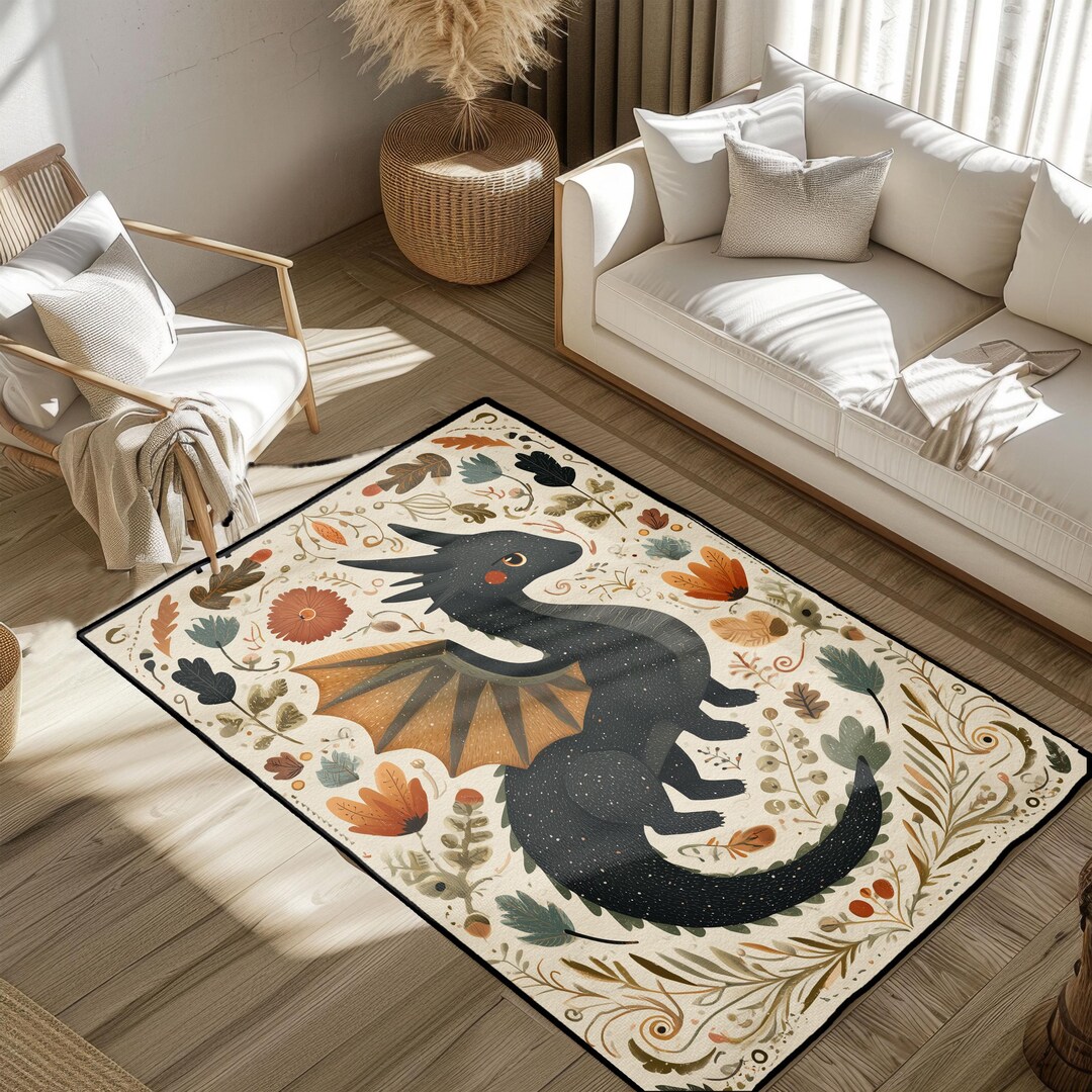 Fantasy Rug Collection Dragon Lover Gift Rug, Fantasy Hobby Area Rug, Bookworm Reading Nook ...