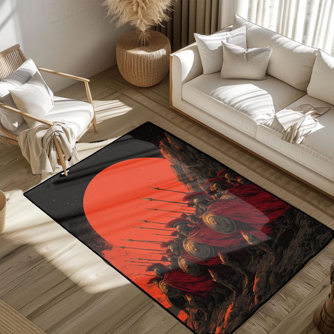 Spartan Warriors Rug, Ancient Greek Army Area Rug, Gift for History ...