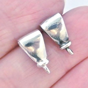 Victorian Medaillon Schlaufe Ersatz, Sterling Silber antiqued Ballen, einfach zu passen.