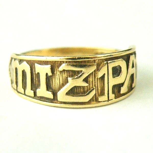 bague MIZPAH vintage en or 9 carats taille 8