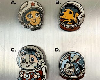 Space Animals Enamel Magnets/Pin Minders