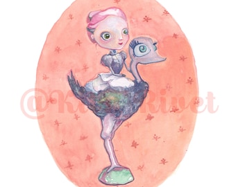 Ostrich Rider print