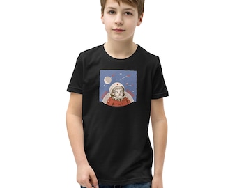 Cosmonaut Space Cat Youth Short Sleeve T-Shirt