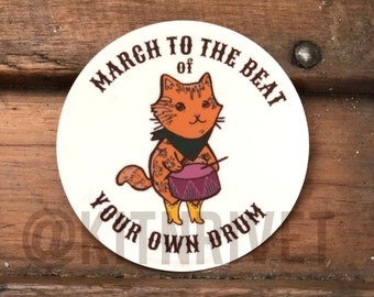 Cat with Drum sticker