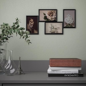 Cartão postal de arte: um motivo para sorrir Conjunto de decoração de parede com flores