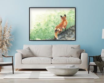 Fox Watercolor Print: Wildlife Art, Nature Lover Gift