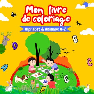 Coloring Book for Kids, Preschool - Alphabet and Animals, Printable Coloring Pages, Educational Activity for Children
