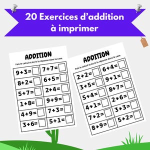 20 Printable Addition Exercises for Kids, Kindergarten, 1st Grade, 2nd Grade | Addition Worksheets for Students