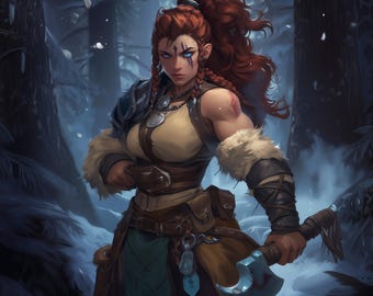 Retrato personalizado de personaje de fantasía, arte de personaje de rol, ilustración de guerrera, regalo personalizado para jugadores, avatar de fantasía, arte digital.