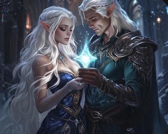 Retrato de pareja de fantasía RPG personalizado, encargo de arte de personaje personalizado, ilustración personalizada para jugadores, personaje de juego de dos o tres héroes